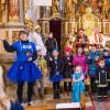Fröhlichkeit prägte den Wortgottesdienst am Faschingssonntag in Waldsachsen mit Gottesdienstbeauftragte Hanne Margraf (Mitte)