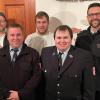 Auf dem Foto (von links): 1. Bürgermeister Bernd Korbmann, 1. Kommandant Florian Baunach, 1. Vorstand Ronnie Schätzlein, neuer 2. Kommandant Jochen Seubert und Kreisbrandmeister Holger Pfeuffer.