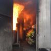 Wärmegewöhnung im Brandcontainer.