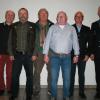 Klaus Voll (von links), Erich Endres, Gerhard Herold, Gerhard Müller und Harald Voll sind seit vielen Jahrzehnten Mitglieder der Freiwilligen Feuerwehr Gefäll. Vorsitzender Marko Wehner gratulierte.