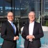 Oberbürgermeister Dirk Vogel (SPD) und Betreiber Stefan Kannewischer blicken zum 20. Geburtstag nicht nur auf die Erfolgsstory Kisssalis-Therme zurück, sondern planen auch die künftige Entwicklung.
