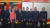 Vorsitzender Mario Köhler (von links), Oberbürgermeister Stefan Güntner und Vizelandrätin Susanne Knof freuten sich mit den Geehrten der Feuerwehr Sickershausen: Volker Klein, Friedrich Köhler, Robert Uhl, Konrad Krauß, Hugo Weiglein, Hans Güldner und Erwin Steinberger.