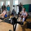 KRV-Sportler starteten online beim Ergo-Marathon 2024. Daniel Nagl (r.) zog als Einzelstarter 4. schnellste Zeit. Valentin Andonov (m.), Marie Feldrapp (beim Cooldown l.) sowie nicht im Bild Joseph Eisele und Johanna Bilz belegten als einzige U18-Staffel Platz 12/17.