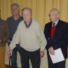 Das Bild zeigt die anwesenden Geehrten Volker Hauck, Rainer Hartmann, Bruno Rohrbach, Günter Ditzel eingerahmt von links Bernd Horak und Wolfgang Körner, rechts.