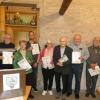 Im Bild: 1. Vors. Bernd Ehrlitzer gratulierte Lothar Otte, Elisabeth Wenzel, der Soldatenkameradschaft Gochsheim (alle 40 Jahre), Renate Schickram, Helmut Siefritz (beide 25 Jahre), Erich Waldherr (15), Hans-Joachim Muck, Hiltrud Baier-Götz und Roland Seubert (alle 10 Jahre).