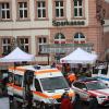 Das Ehrenamt präsentierte sich beim Ostermarkt vielfältig auf dem Marktplatz. Unter anderem mit Rotem Kreuz, Feuerwehr, THW und Helferkreis Karlstadt.
