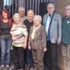 Bürgermeister Jürgen Götz, Jubilare, Altbürgermeister Rainer Kinzkofer und Vorsitzender Jürgen Schrader.