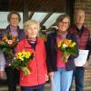 Auf dem Foto zu sehen sind (von links): 1. Vorsitzender Hans Krimm, Rosalinde Blenk (60 Jahre), Lydia Daus, Britta Imgrund, Karl Platzer (alle 25 Jahre) sowie 2. Vorsitzender Joe Geiger. Britta Imgrund hat auch ihre Tochter Julia Jäger vertreten, die ebenfalls 25 Jahre Mitglied ist. 