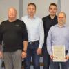Auf dem Foto (von links): Bürgermeister Thomas Stamm, Patricia Reiner, Jürgen Eckert, Michael Dreßler, Christopher Gebert, Sebastian Walter, Anuschka Günzelmann und Joachim Walter.