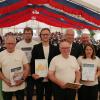 Verantwortliche und Geehrte beim Posaunenchor (von links): Dekanatskantorin Marianne Schmidt, Karl Link, Thomas Blank, Sebastian Schneider, Helmut Link, Bezirksobmann Günter Ernst, Erich Eyßelein vom Posaunenchorverband, Obfrau Martina Schmidt und Pfarrerin Christine Kern. Verantwortliche und Geehrte beim Posaunenchor (von links): Dekanatskantorin Marianne Schmidt, Karl Link, Thomas Blank, Sebastian Schneider, Helmut Link, Bezirksobmann Günter Ernst, Erich Eyßelein vom Posaunenchorverband, Obfrau Martina Schmidt und Pfarrerin Christine Kern.