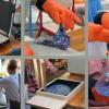 Schmelzen, formen, pressen, fertig! Schüler der M4 erleben den Recycling-Prozeß, Schmelzen, formen, pressen, fertig! Schüler der M4 erleben den Recycling-Prozeß,