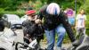 Motorradfahrer und Menschen mit Behinderung bereiten sich am Freitag (05.07.24) vor den Mainfränkischen Werkstätten in Würzburg auf ihre gemeinsame Tour vor. Seit 1989 treffen sich auf Initiative von Peter Schädel Biker und Menschen mit Handicap einmal im Jahr zu einer Motorradtour.