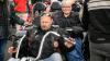 Motorradfahrer und Menschen mit Behinderung bereiten sich am Freitag (05.07.24) vor den Mainfränkischen Werkstätten in Würzburg auf ihre gemeinsame Tour vor. Seit 1989 treffen sich auf Initiative von Peter Schädel Biker und Menschen mit Handicap einmal im Jahr zu einer Motorradtour.