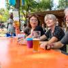 Zahlreiche Menschen besuchen am Samstag (20.07.24) das Umsonst-und-Draußen-Festival in Karlstadt. Auf dem idyllischen Platz am Saupurzel über der Stadt spielen mehrere Bands unterschiedlicher Genres auf zwei Bühnen.