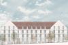 Mehr Wohnraum auf vier Geschossen, darunter eine Tiefgarage: Der Vorentwurf des Würzburger Architekturbüros Brückner & Brückner für die geplanten neuen Wohnhäuser der Würzburger Wohnungsgenossenschaft im oberen Frauenland.
