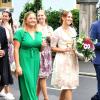 Gemeinsam unterwegs auf dem Festzug: Bürgermeister Horst Herbert, die ehemalige Weinprinzessin Anika Moller, Weinprinzessin Angelina Seiler und Landrat Florian Töpper