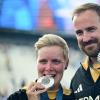 Michelle Kroppen und Florian Unruh jubeln über die erste deutsche Olympia-Medaille im Mixed.