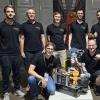 Team "SWOT" mit ihrem Roboter und dem RoboCup-Maskottchen (von links): Julian Müller, Professor Tobias Kaupp, Adrian Müller, Felix Endres, Lucas Reinhart, Martin Löser, Usama Ali und Stanislav Buinitskii. Team "SWOT" mit ihrem Roboter und dem RoboCup-Maskottchen (von links): Julian Müller, Professor Tobias Kaupp, Adrian Müller, Felix Endres, Lucas Reinhart, Martin Löser, Usama Ali und Stanislav Buinitskii.
