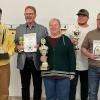 Auf dem Foto (von links): Hans Neumann, Walter Schömig, Michaela Strohmenger, Tobias Gundlach, Steffen Kohlmann und 2. Schützenmeister Werner Gehret; es fehlt Pia Hauß.
