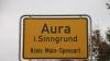 Ortsschild Aura im Sinngrund.