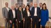 Auf dem Foto Markus Feser (Vorstandsmitglied), Reinhard Bauß, Uwe Ziegler (Bereichsleiter Retailvertrieb), Marot Schneider, Ralf Weipert (Bereichsleiter Rechnungswesen), Margot Königsberger, Markus Merz (Vorstandsvorsitzender), Manfred Hauck, Frank Glinka (Bereichsleiter Firmenkunden), Daniela Genders (Personalentwicklung).
