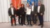 Für die LG nahmen den Preis entgegen:  Harvey Knörr (zuständig für Englisch), Hilke Hoffmann (Residenzlauf-Orga), Veronika Burger (zuständig für Französisch), Christoph Hoffmann (langjähriger Vorsitzender). Daneben Bezirkstags-Vizepräsident Thomas Schiebel und der Vorsitzende des Partnerschafts-Komitees Gerhard Müller.