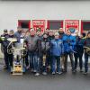 Die Musiker aus Stammheim bei der 8. Station, Feuerwehrhaus.