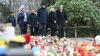 Der bayerische Ministerpräsident Markus Söder und Bundesinnenministerin Nancy Faeser besichtigten am Sonntagmorgen den Tatort in Aschaffenburg. Mit im Bild die bayerische Gesundheitsministerin Judith Gerlach (links) und Oberbürgermeister Jürgen Herzing (rechts), beide aus Aschaffenburg.