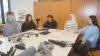 Die Filmgruppe bei der Vorbesprechung mit Lehrerin Sabine Otter (Mitte). Die Filmgruppe bei der Vorbesprechung mit Lehrerin Sabine Otter (Mitte).