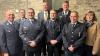 Neuwahlen und Ehrungen bei der Nordheimer Feuerwehr: (vorne von links) Werner Kraiß (40 Jahre aktiver Dienst), Kommandant Peter Säger, zweiter Kommandant Matthias Glaser, Dieter Christ (40 Jahre aktiven Dienst);  (hinten von links) Ex-Kommandant Marcus Wachler, stellvertretender Landrat Robert Finster, Kreisbrandinspektor Michael Krieger und Bürgermeisterin Sibylle Säger