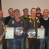 Die für langjährige Treue zum Sportanglerverein Gernach Geehrten stellen sich zum Erinnerungsbild dem Fotografen (von links): Reinhold Back (40 Jahre Mitglied), Michael Kobosil (Stellv. Vorsitzender), Matthias Schöpf (15 Jahre Mitglied), Andreas Heck (40), Roland Grau (15), Peter Heck (40), Michael Weilhöfer (15), Edwin Pohli (Vorsitzender), Jan Ziegler (15, Schriftführer), Robert Bumm (40).