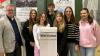 Frank Gleichmann, Schulleiter, mit dem Wahlvorstand der Juniorwahl am Gymnasium Bad Königshofen: Katharina Kneuer, Clara Schubert, Luca Saalfrank, Eva Wasser, Anne Jetschni und Nele Ortlauf.