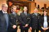 Die Stadt Mainbernheim ehrte langjährige Aktive. Das Bild zeigt (von links) Bürgermeister Peter Kraus, Kommandant Frank Mühlpfort, Christian Neuhöfer, Philip Grötsch und Rayka Grötsch.