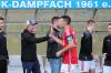 Dampfachs Trainer Oliver Kröner (mit Kappe) und Kapitän Danny Schlereth hatten auch gegen Aschaffenburg-Leider genügend Gründe zur Freude.
