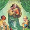 „Sixtinische Angela“: Das Plakat-Motiv der bundesweiten CSU wurde 2012 im Dresdener Zwinger neben dem Original von Raffael ausgestellt. Damals hat Angela noch den Guido auf den Arm genommen. Am 14. Mai stellt Pfarrer Ingmar Maybach sein Programm in der Buchauer Kirche vor.