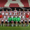 Die deutsche Nationalmannschaft steht in Mainz für ein Gruppenfoto zusammen. Foto: Frederik von Erichsen