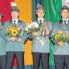 Das Königshaus der Aktivitas: (v. li.) Bürgermeister Andreas Hügerich, 2. Schützenmeister Uwe Matzner, 2. Ritter Matthias Heft, Schützenkönig Christian Thiel, 1. Ritter Tino Schamberger und Schützenmeister Erwin Kalb.
