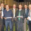 Haftung bei Gesellschaftsjagden: Sandra Groß (von links), Sachbearbeiterin am Landratsamt Lichtenfels, der stellvertretende Landrat Hans Peter Marx, die Referenten Martin Thoma, Klaus Schmidt und Dirk van der Sant gemeinsam mit Jürgen Reinwald, Sachbearbeiter am Landratsamt Bamberg und Johann Pfister, stellvertretender Landrat von Bamberg, bei der Infoveranstaltung in Bad Staffelstein.