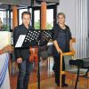 Ein unvergessliches Konzerterlebnis: Viel Freude machte das Konzert von (v. re.) Tenor Martin Fösel, Beate Roux (Klavier) und Waldemar Darscht (Violine) den Bewohnern des Kathi-Baur-Altenwohnheims. Heimleiterin Schwester Teresilla Parakathottathil dankte ihnen dafür herzlich.