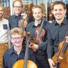 25 Jahre Kammerkonzerte auf Kloster Banz: Das „Quinten-Quartett Bamberg“ spielt ein Streichquartett-Konzert auf vier neuen Instrumenten des Bamberger Geigenbauers Thomas van der Heyd.