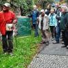 Interessante Zeitreise: Über die geologische Beschaffenheit der Felsböschung entlang der Christuskirche informierte Dr. Friedrich Leitz (links) bei einer Exkursion der CHW-Bezirksgruppe.