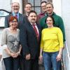 Führen den Hotel- und Gaststättenverband im Kreis: Bezirksvorsitzende Andrea Luger mit Kreisvorsitzendem Volker Gagel, Melanie Wolf (unten, v. li.), sowie der stellvertretende Landrat Hans Peter Marx, Johannes Ostler, Roland Zeis und Georg Müller (hinten, v. li.).