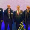 Die Einweihung der neuen Produktionshalle feierten (v. li.): Johnson Matthey-Geschäftsführer HerbertDrechsel, Peter Belina (IHK Oberfranken), Dr. Chris Bennett (Johnson Matthey ManagingDirector Europe), Johnson Matthey Geschäftsführer Dr. Michael Gula, der Redwitzer BürgermeisterChristian Mrosek, Dekan Michael Schüpferling und Pfarrer Burkhard Sachs. FOTO. red