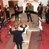 Hörerlebnis: Das Blechbläserensemble „Gloria Brass“ spielte zum 40-jährigen Bestehen des Buchauer Posaunenchors in der Pfarrkirche.