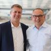 Jason Oliver, Hauptgeschäftsführer bei GE Additive, und Frank Herzog, der Gründer von Concept Laser.
