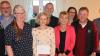 Die Geehrten (v.li.) Karl-Heinz Fander, Peter Bartosch, Christine Bartosch, Maria Geßlein, Bürgermeister Jpchen Partheymüller, Birgit Limmer, Stefanie Wendel, Thomas Geßlein und BRK-Kreisgeschäftsführer Thomas Petrak.