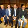 Amtsträger und Kandidaten stellten sich den Fragen der vielen Bürger. Bürgermeister Helmut Fischer, JU-Vorsitzender Michael Stettner, Bürgermeisterkandidat Dirk Rosenbauer und Landrat Christian Meißner.