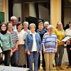 Die geehrten Mitglieder mit Vorsitzendem Henry Schimanski (li.), 2. Vorsitzenden Barbara Greger (3. v. li.), Kreischorleiterin Pia Hempfling (re.) und Stadträtin Elke Werner (2. v. re.).