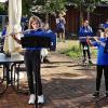 Mit flotten Rhythmen begeisterte das Bläserensemble „Brassbini“ bei seinem Auftritt auf dem Außengelände des Seniorenzentrums Sankt Kunigund. Die Kinder und Jugendlichen legten dabei ein beachtliches Können an den Tag.