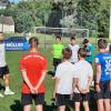 Gerne beantwortete U21 Europameister Niklas Dorsch die Fragen der Nachwuchskicker des FC Baiersdorf.